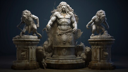 Fototapeta na wymiar statues of ancient deities