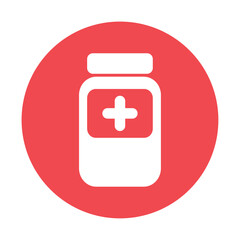 Fototapeta premium Medicine bottle icon vector. Pill box icon