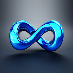 a blue metallic infinity symbol