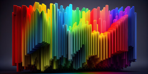 a colorful rainbow colored columns