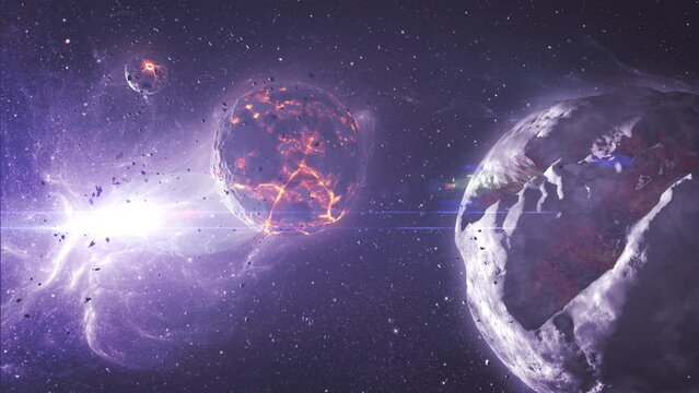 Alien dead planets in the universe, 4K
3d rendering of dying planet, 4K, 2022
