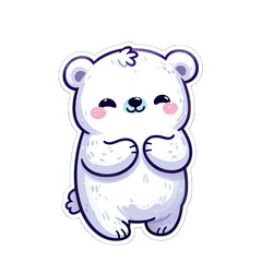 Obraz na płótnie Canvas Generative AI Cute Little Arctic Bear Sticker, cute little baby bear sticker, cool little tiny bear stickers, Little baby Arctic bear Sticker, adorable little arctic bear stickers, snow bear sticker