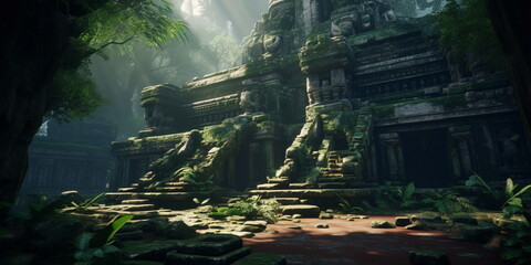 ancient temple of peru in the jungle