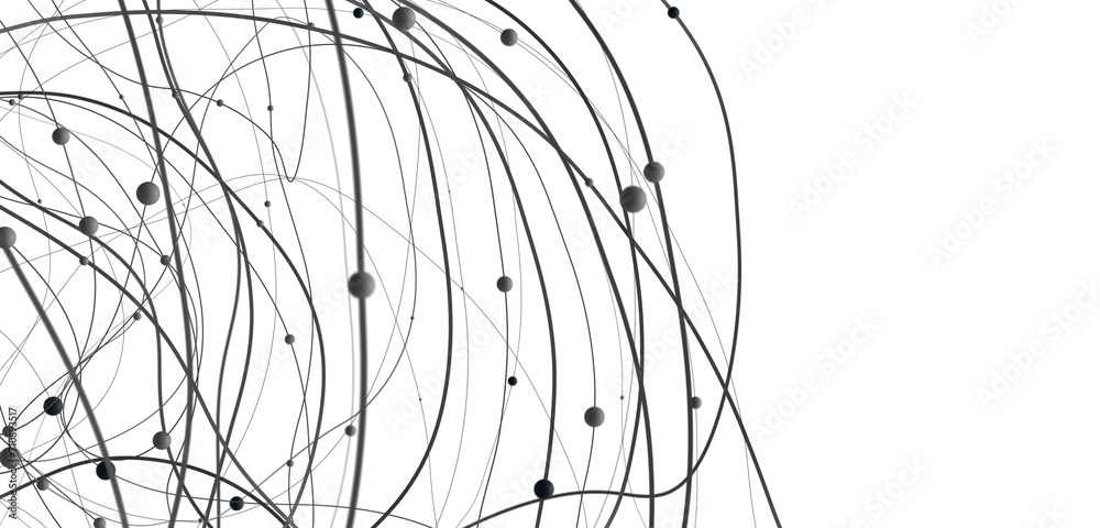 Leinwandbilder Abstract plexus blue geometry background. Digital technology network connection concept. 3D rendered illustration
