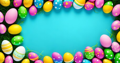 colored eggs border