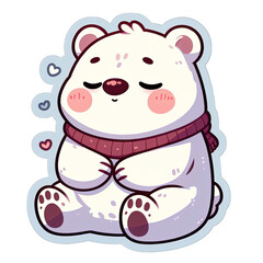 Generative AI Cute Little Arctic Bear Sticker, cute little baby bear sticker, cool little tiny bear stickers, Little baby Arctic bear Sticker, adorable little arctic bear stickers, snow bear sticker