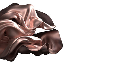 3d render of gold cloth. iridescent holographic foil. abstract art fashion background.