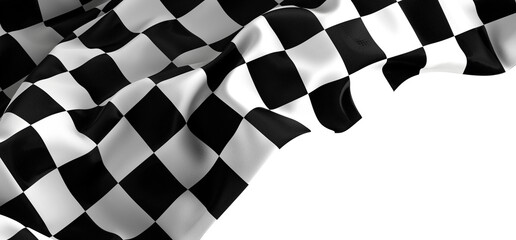 Black and white checkered abstract background. Race background with space for text. Racing flag