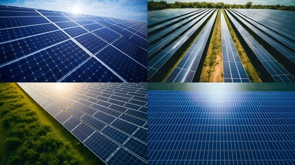 Solar panels in different angles - obrazy, fototapety, plakaty