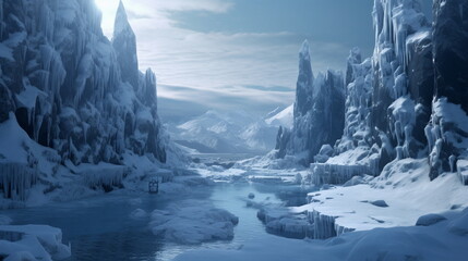 snow covered mountains