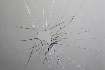 Cracks on the window, broken glass texture.