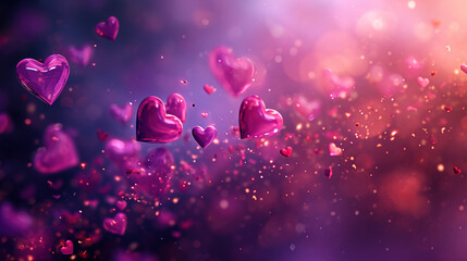 Valentines day background with transparent hearts.	
