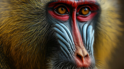 Close Up of Monkeys Face With Red Eyes