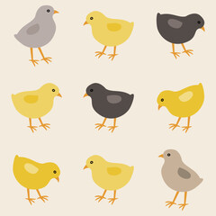 Seamless pattern with baby chicks.