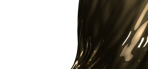 Elegant Reflections: Abstract 3D Gold Cloth Illustration for Reflective Designs