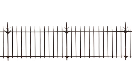A wrought iron fence isolated on the transparent background