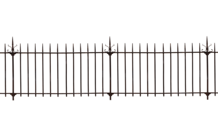 A wrought iron fence isolated on the transparent background