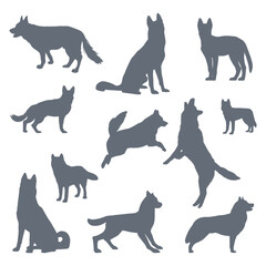 Husky Silhouette Set
