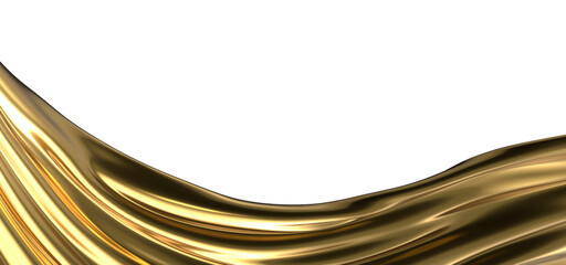 Golden Transcendence: Abstract 3D Gold Cloth Illustration for Transcendent Visuals