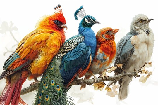 diferent and exotic birds