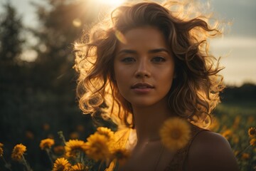 portrait of a woman in flowers