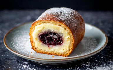 Capture the essence of Poppy Seed Roll in a mouthwatering food photography shot