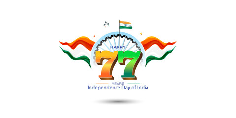 77th India republic day freedom celebration. Glory and developmet background of India.