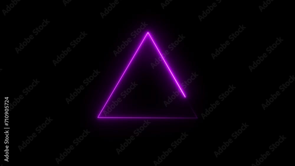 Wall mural purple color neon light frame animation in retro style. seamless looping background 4k video footage