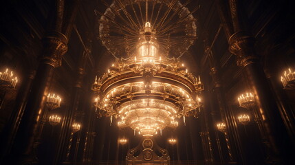 Fototapeta premium antique chandelier in the temple