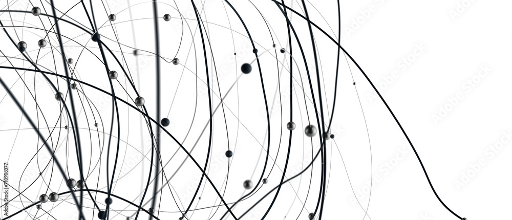 Poster Falling cyber particles. Big data stream. 3d