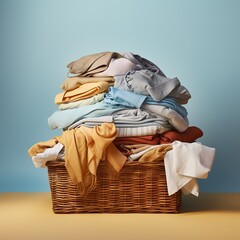 Laundry in a wicker basket