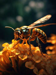 bee on yellow flower