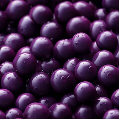 Close up of ripe acai berry fruit isolated on a dark purple background, high quality image