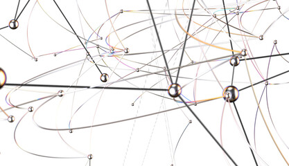 The structure of the network connection of points and lines. Data technology.