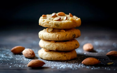 Capture the essence of Almond Cookie in a mouthwatering food photography shot
