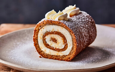 Capture the essence of  Swiss Roll  in a mouthwatering food photography shot