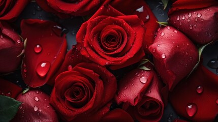 A close up of a bunch of red roses - Powered by Adobe