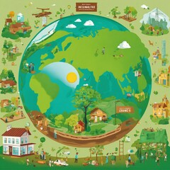 landscape with houses