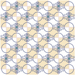 Square composition, seamless geometric pattern, classic style, vector image