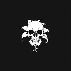 Laconic logo with a skull