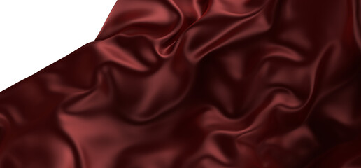 Smooth elegant red cloth on grey background