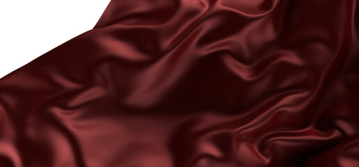 Smooth elegant red cloth on grey background