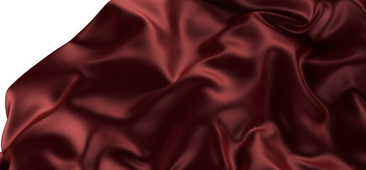 Smooth elegant red cloth on grey background