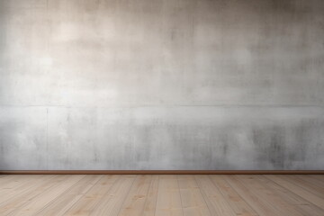Empty room with wooden floor and concrete wall