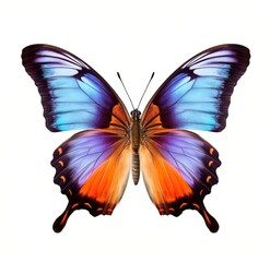 colorful butterfly with blue orange and purple wings