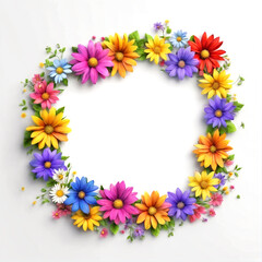 Fototapeta premium Frame decorated with flowers