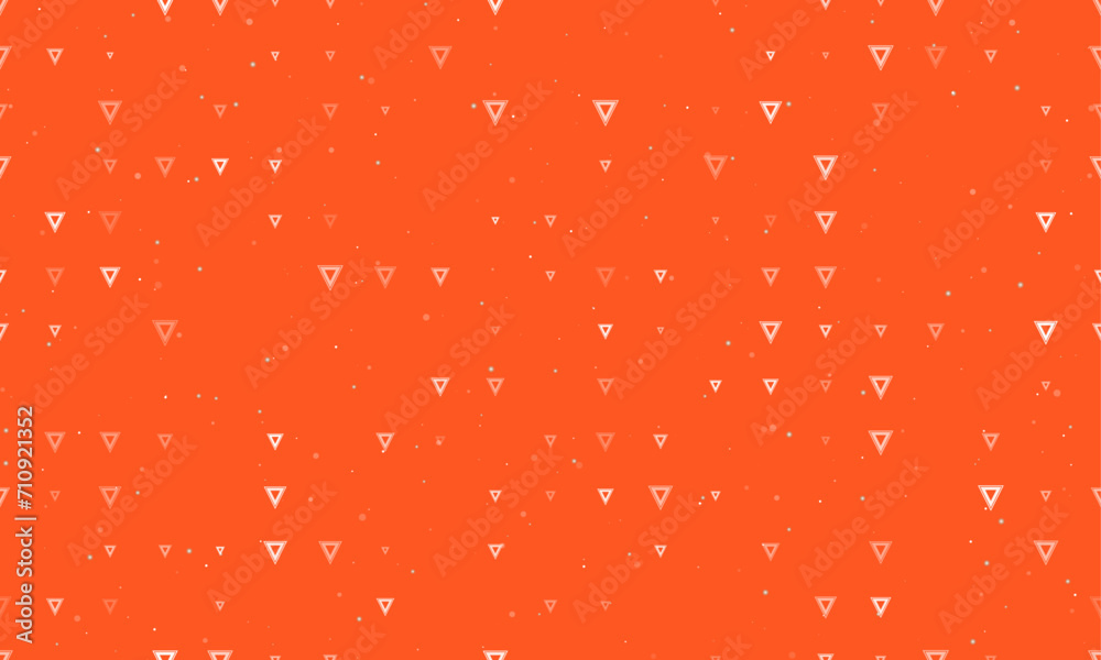 Poster seamless background pattern of evenly spaced white give way signs of different sizes and opacity. ve