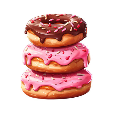 Pile of Adorable Donuts. AI Generated Image