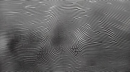 Detailed close up of a distinct and intricate fingerprint pattern with unique whorls and fine lines - obrazy, fototapety, plakaty
