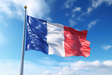 Naklejka na ściany i meble Flag of France. Country: France. Learn French. The country of France. The symbol of France.